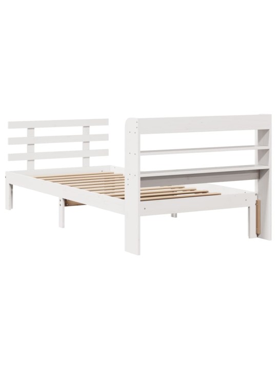Voodiraam peatsiga ilma madratsita valge 90x190 cm