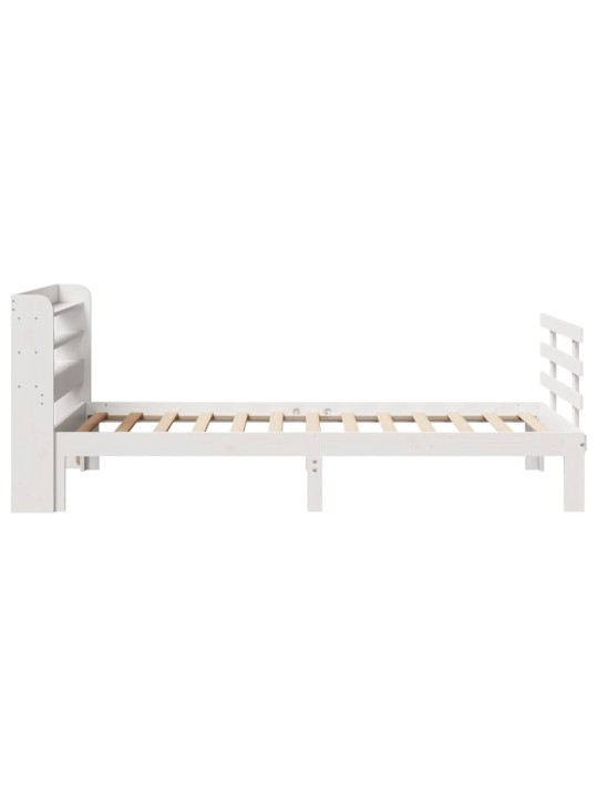 Voodiraam peatsiga ilma madratsita valge 90x200 cm