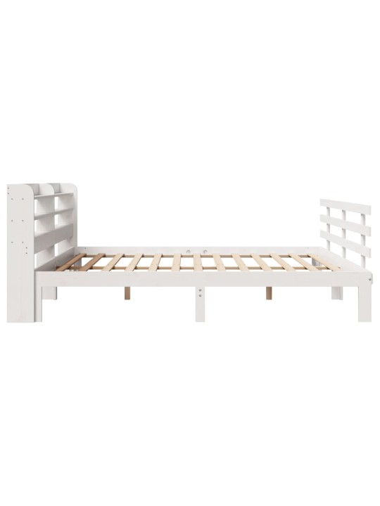 Voodiraam peatsiga ilma madratsita valge 200x200 cm