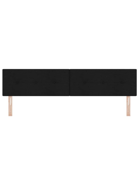Voodipeats LED tuledega manuaalne must 200 cm kangas