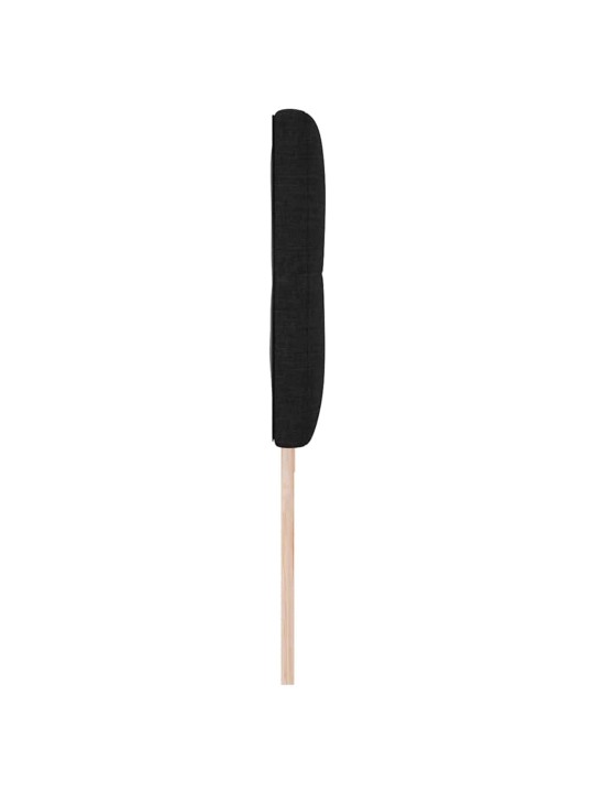Voodipeats LED tuledega manuaalne must 200 cm kangas