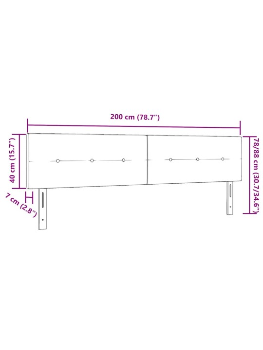 Voodipeats LED tuledega tumepruun 200 cm kangas