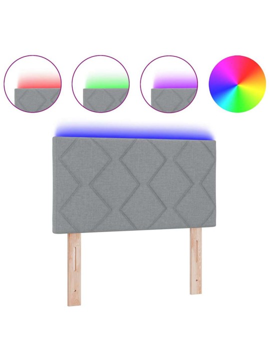 Voodipeats LED tuledega helehall 80 cm kangas