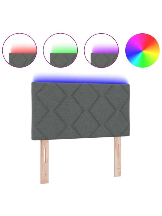 Voodipeats LED tuledega reguleeritav hall 80 cm kangas