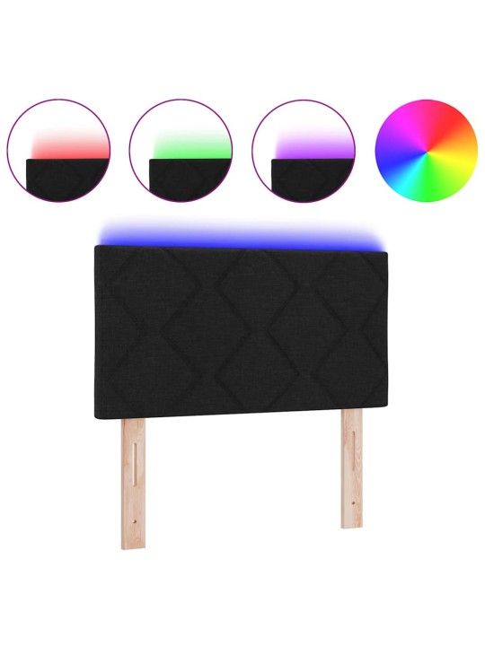 Voodipeats LED tuledega reguleeritav must 80 cm kangas