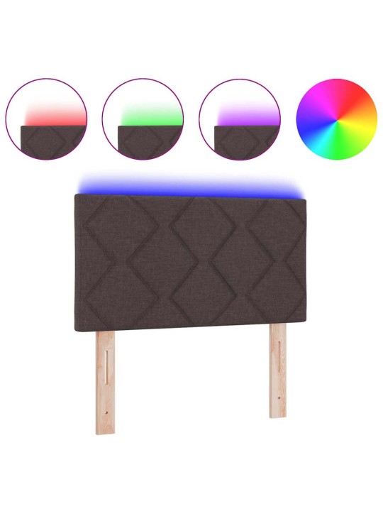 Voodipeats LED tuledega reguleeritav pruun 80 cm kangas