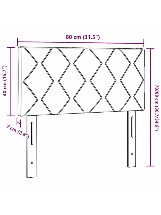 Led peaplaat led -ribatuledega geometric helehall 80 cm samet