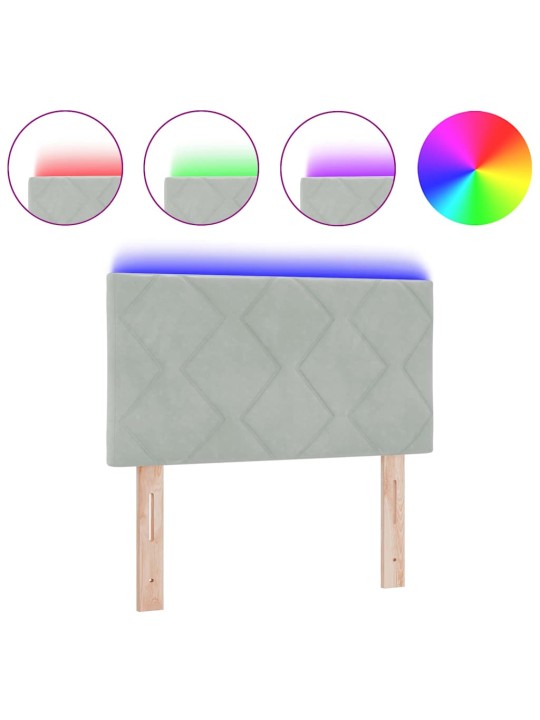 Led peaplaat led -ribatuledega geometric helehall 80 cm samet