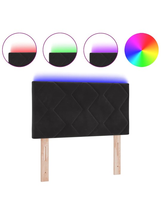 Led peaplaat led -ribatuledega geometric peaga must 80 cm samet