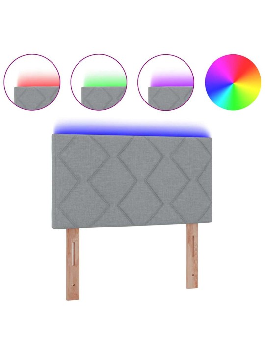 Voodipeats LED tuledega helehall 90 cm kangas