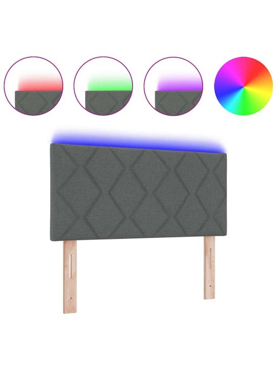 Voodipeats LED tuledega reguleeritav hall 90 cm kangas