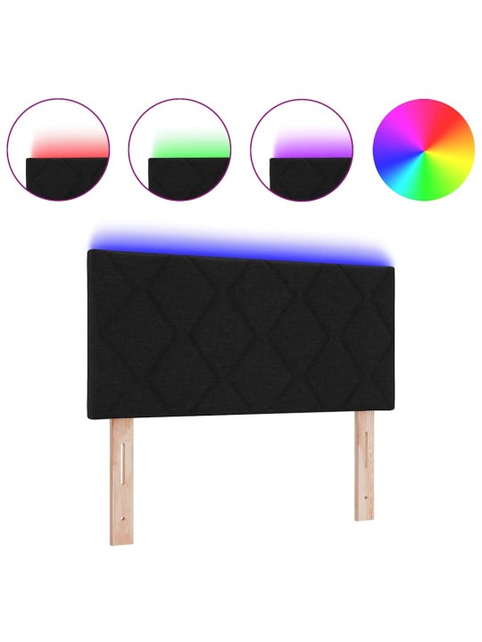 Voodipeats LED tuledega reguleeritav must 90 cm kangas