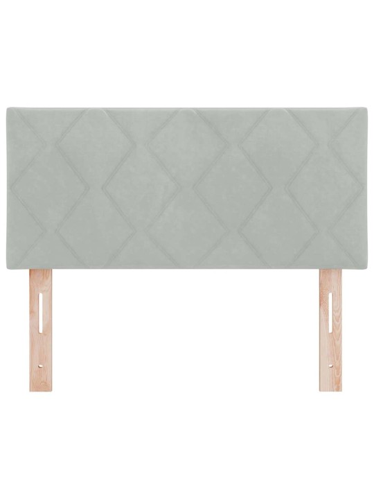 Led peaplaat led -ribatuledega geometric helehall 90 cm samet