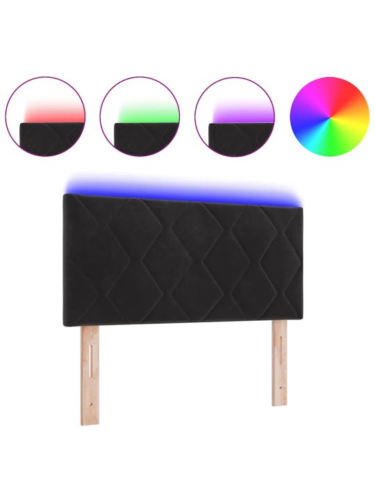 Led peaplaat led -ribatuledega geometric peaga must 90 cm samet