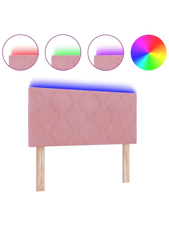 Led peaplaat led -ribatuledega geometric roosa 90 cm samet