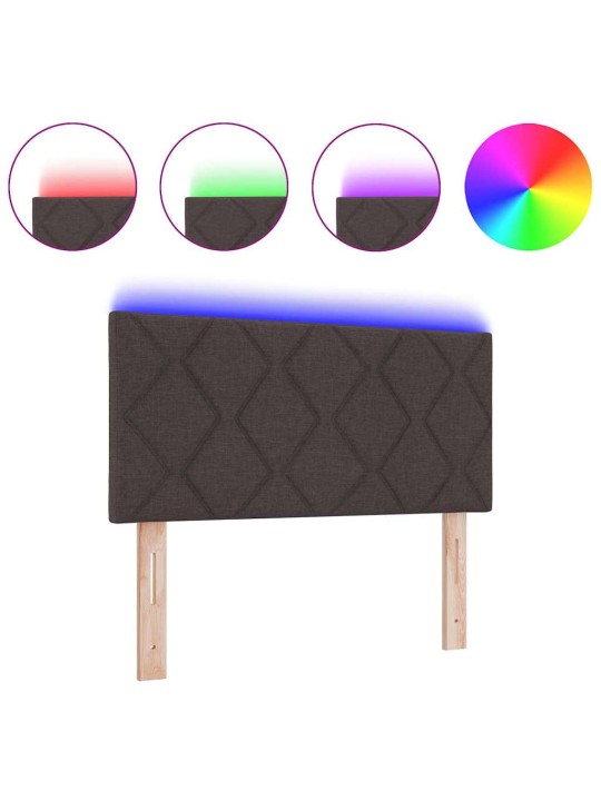 Voodipeats LED tuledega reguleeritav pruun 100 cm kangas