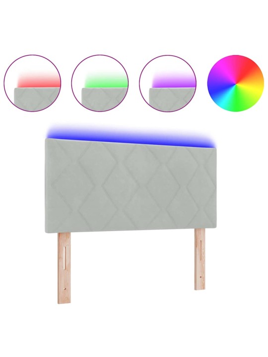 Led peaplaat led -ribatuledega geometric helehall 100 cm samet