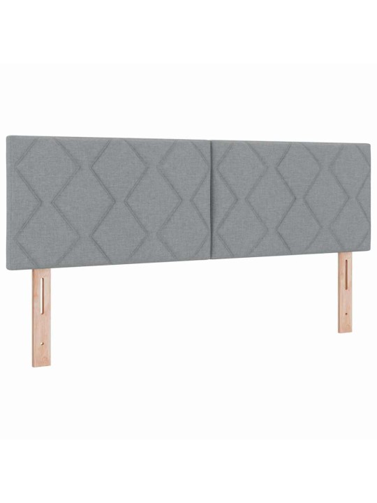 Voodipeats LED tuledega helehall 144 cm kangas