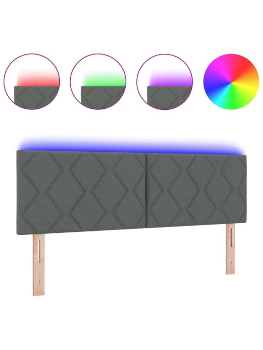 Voodipeats LED tuledega reguleeritav hall 144 cm kangas