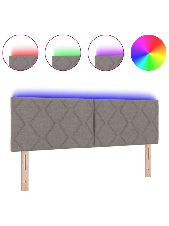 Voodipeats LED tuledega pruunikashall 144 cm kangas
