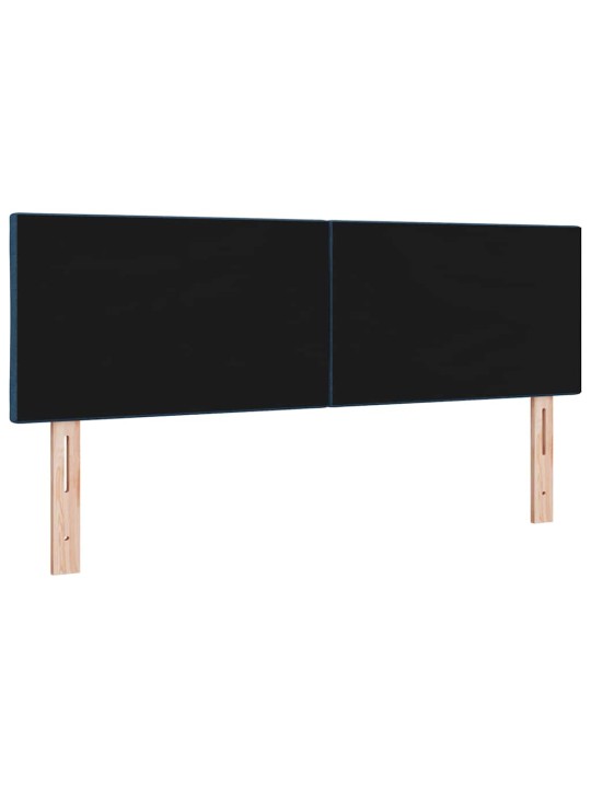 Voodipeats LED tuledega reguleeritav sinine 144 cm kangas