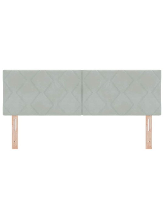 Led peaplaat led -ribatuledega geometric helehall 144 cm samet