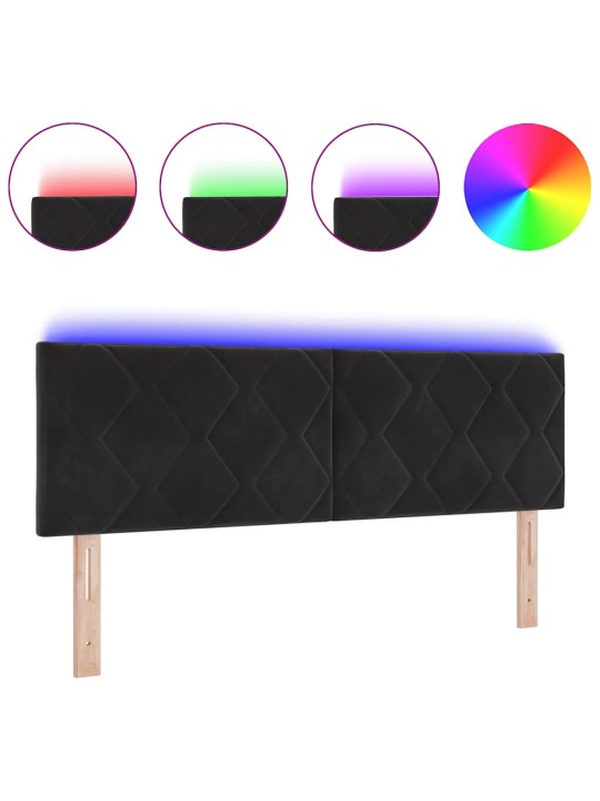 Led peaplaat led -ribatuledega geometric must 144 cm samet