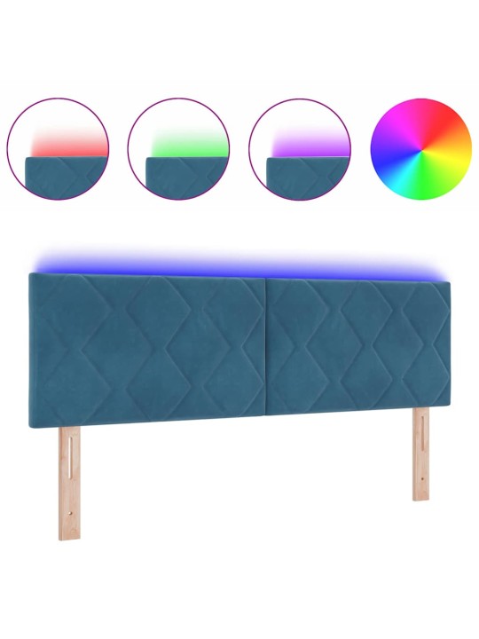 Led peaplaat led -ribatuledega peaga tumesinine 144 cm samet