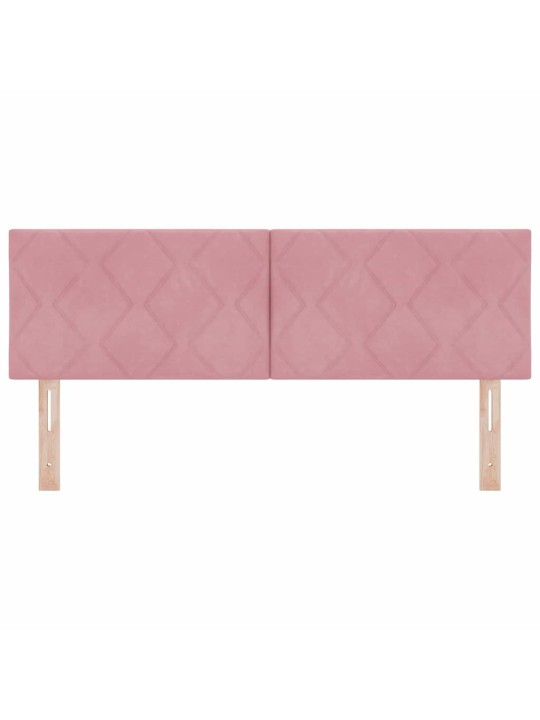 Led peaplaat led -ribatuledega geometric roosa 144 cm samet