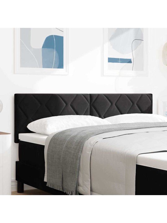 Led peaplaat led -ribatuledega geometric must 160 cm samet
