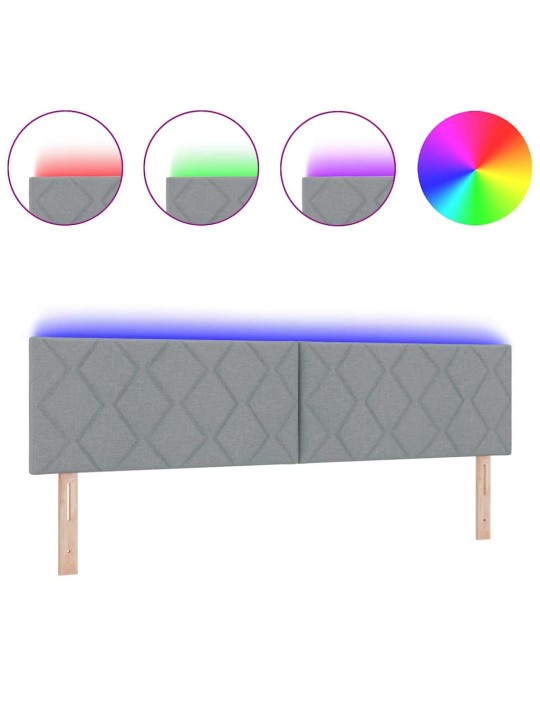 Voodipeats LED tuledega helehall 180 cm kangas