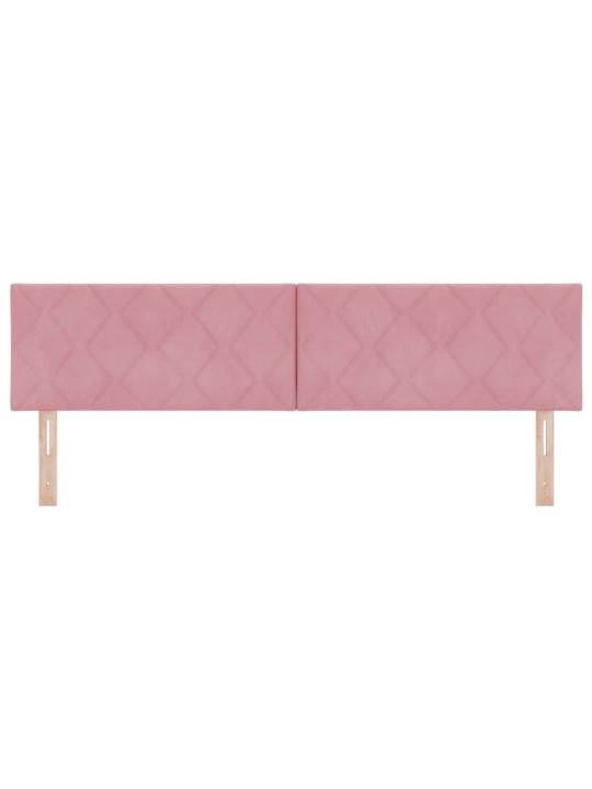 Led peaplaat led -ribatuledega geometric roosa 180 cm samet