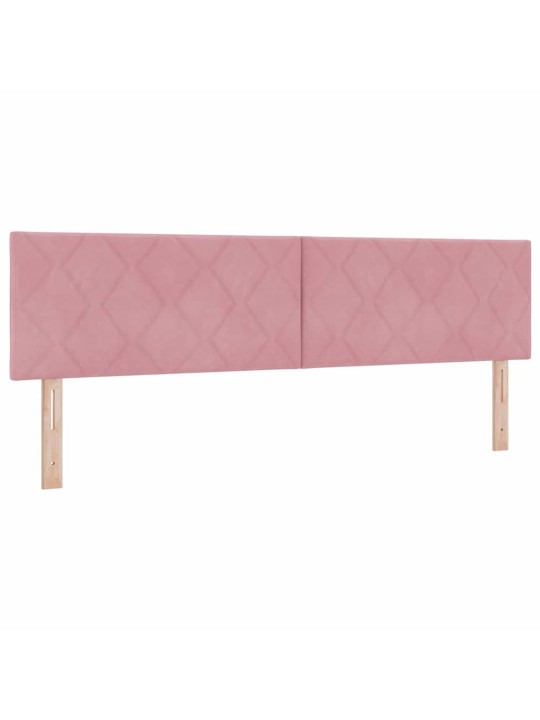 Led peaplaat led -ribatuledega geometric roosa 180 cm samet