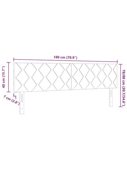 Led peaplaat led -ribatuledega geometric roosa 180 cm samet