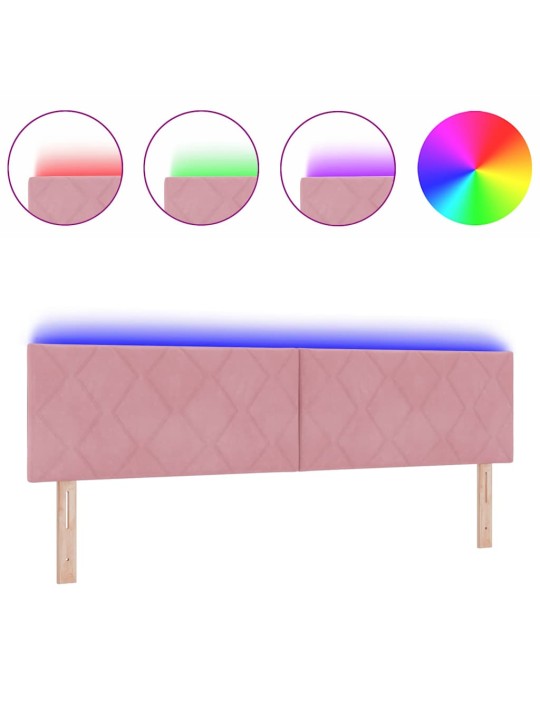 Led peaplaat led -ribatuledega geometric roosa 180 cm samet