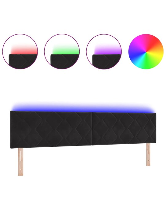 Led peaplaat led -ribatuledega geometric must 200 cm samet