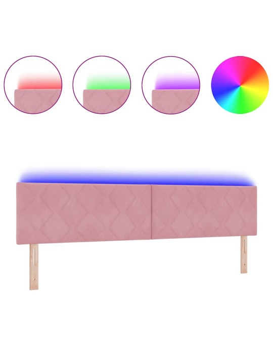Led peaplaat led -ribatuledega geometric roosa 200 cm samet