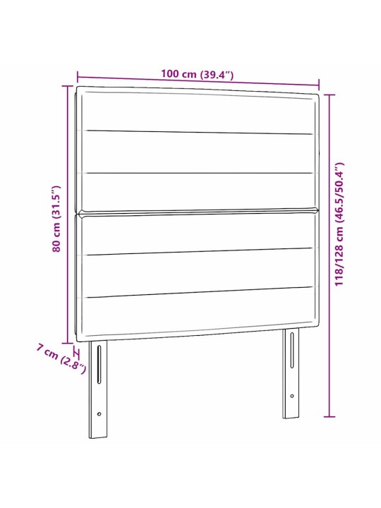 LED tuledega voodipeats tumehall 100 cm kangas