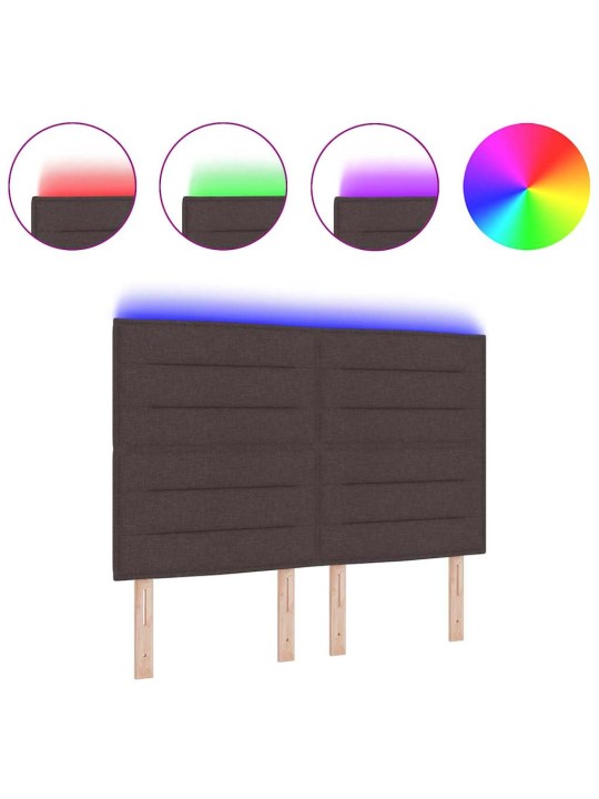 LED tuledega voodipeats tumepruun 160 cm kangas