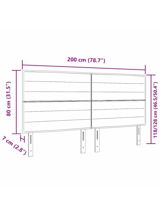 LED tuledega voodipeats must 200 cm kangas