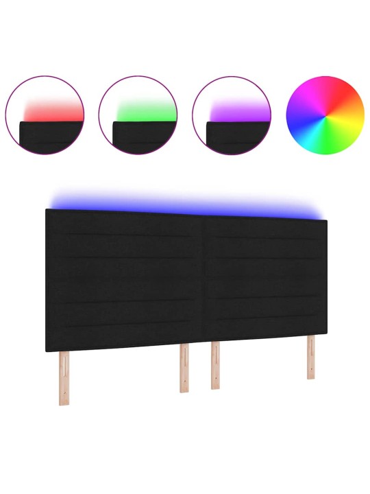 LED tuledega voodipeats must 200 cm kangas