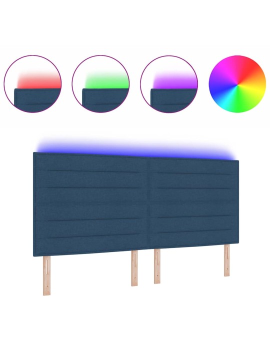 LED tuledega voodipeats sinine 200 cm kangas