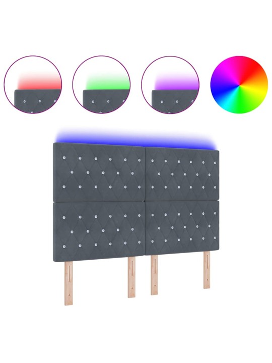 LED tuledega voodipeats tumehall 80 cm samet
