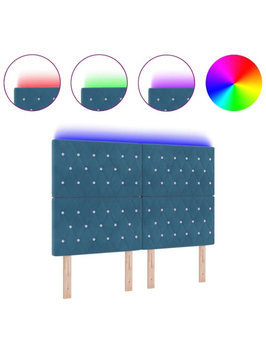 Led peatoed led -ribatuledega argyle tumesinine 144 cm samet