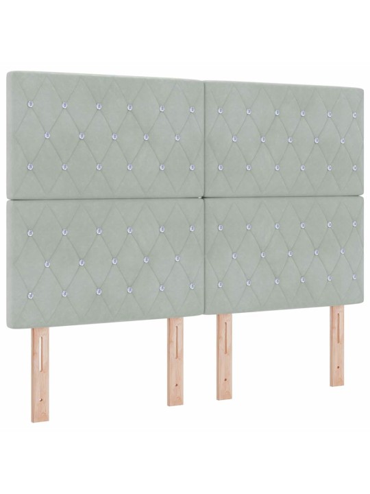Led peatoed led -ribatuledega argyle peaga helehall 80 cm samet