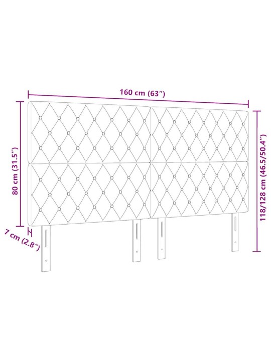 Led peatoed led -ribatuledega argyle peaga helehall 80 cm samet