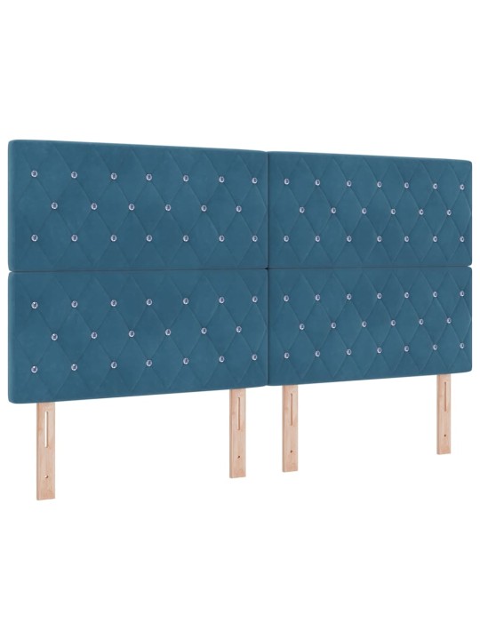 Led peatoed led -ribatuledega argyle tumesinine 90 cm samet