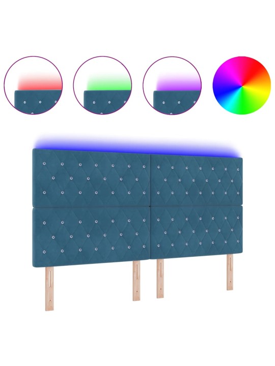 Led peatoed led -ribatuledega argyle tumesinine 90 cm samet