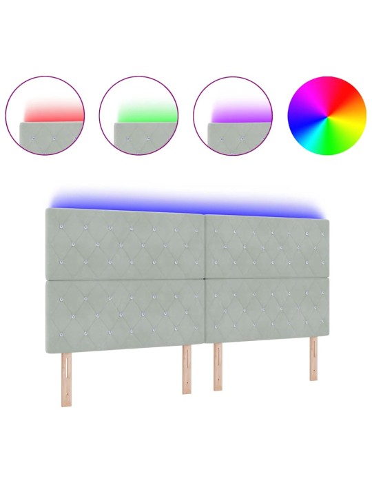 Led peatoed led -ribatuledega argyle helehall 100 cm samet