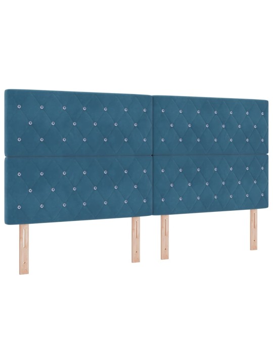 Led peatoed led -ribatuledega argyle tumesinine 100 cm samet